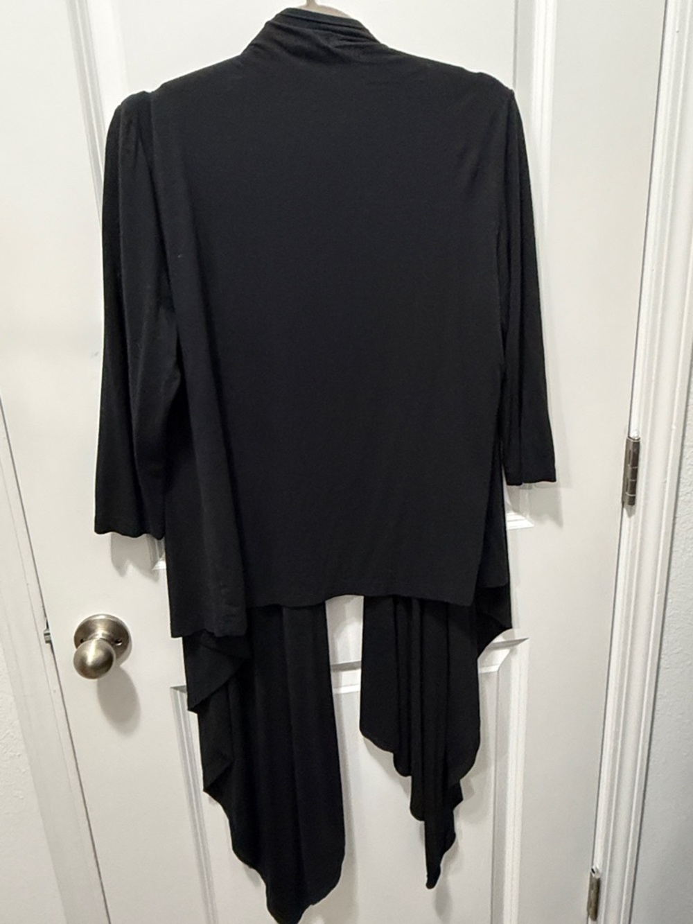 New York & Company Stretch Black Draped Open Front Cardigan - Picture 4 of 4
